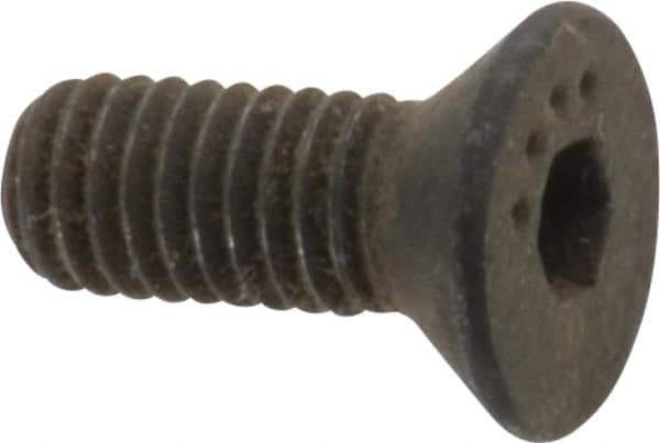 Made in USA - #10-32 UNF Hex Socket Drive, 82° Flat Screw - Alloy Steel, Black Oxide Finish, Fully Threaded, 1/2" OAL - Apex Tool & Supply