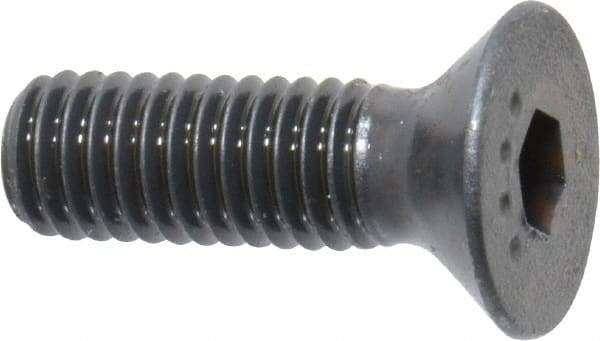 Made in USA - #10-32 UNF Hex Socket Drive, 82° Flat Screw - Alloy Steel, Black Oxide Finish, Fully Threaded, 5/8" OAL - Apex Tool & Supply