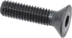 Made in USA - #10-32 UNF Hex Socket Drive, 82° Flat Screw - Alloy Steel, Black Oxide Finish, Fully Threaded, 3/4" OAL - Apex Tool & Supply