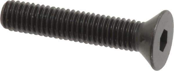 Made in USA - #10-32 UNF Hex Socket Drive, 82° Flat Screw - Alloy Steel, Black Oxide Finish, Fully Threaded, 1" OAL - Apex Tool & Supply