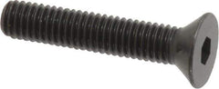 Made in USA - #10-32 UNF Hex Socket Drive, 82° Flat Screw - Alloy Steel, Black Oxide Finish, Fully Threaded, 1" OAL - Apex Tool & Supply