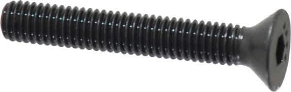 Made in USA - #10-32 UNF Hex Socket Drive, 82° Flat Screw - Alloy Steel, Black Oxide Finish, Fully Threaded, 1-1/4" OAL - Apex Tool & Supply