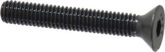 Made in USA - #10-32 UNF Hex Socket Drive, 82° Flat Screw - Alloy Steel, Black Oxide Finish, Fully Threaded, 1-1/4" OAL - Apex Tool & Supply