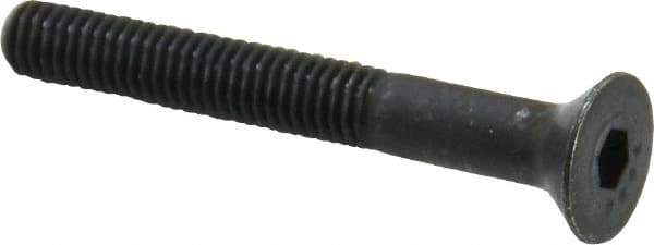 Made in USA - #10-32 UNF Hex Socket Drive, 82° Flat Screw - Alloy Steel, Black Oxide Finish, Fully Threaded, 1-1/2" OAL - Apex Tool & Supply