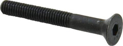 Made in USA - #10-32 UNF Hex Socket Drive, 82° Flat Screw - Alloy Steel, Black Oxide Finish, Fully Threaded, 1-1/2" OAL - Apex Tool & Supply