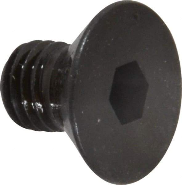 Made in USA - 1/4-28 UNF Hex Socket Drive, 82° Flat Screw - Alloy Steel, Black Oxide Finish, Fully Threaded, 3/8" OAL - Apex Tool & Supply