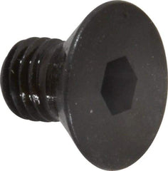 Made in USA - 1/4-28 UNF Hex Socket Drive, 82° Flat Screw - Alloy Steel, Black Oxide Finish, Fully Threaded, 3/8" OAL - Apex Tool & Supply