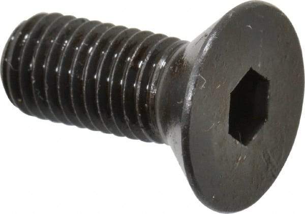 Made in USA - 1/4-28 UNF Hex Socket Drive, 82° Flat Screw - Alloy Steel, Black Oxide Finish, Fully Threaded, 5/8" OAL - Apex Tool & Supply