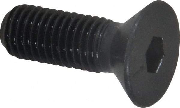 Made in USA - 1/4-28 UNF Hex Socket Drive, 82° Flat Screw - Alloy Steel, Black Oxide Finish, Fully Threaded, 3/4" OAL - Apex Tool & Supply