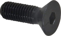 Made in USA - 1/4-28 UNF Hex Socket Drive, 82° Flat Screw - Alloy Steel, Black Oxide Finish, Fully Threaded, 3/4" OAL - Apex Tool & Supply