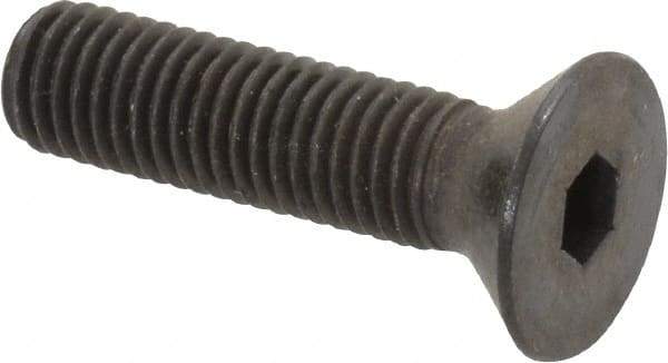 Made in USA - 1/4-28 UNF Hex Socket Drive, 82° Flat Screw - Alloy Steel, Black Oxide Finish, Fully Threaded, 1" OAL - Apex Tool & Supply