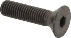 Made in USA - 1/4-28 UNF Hex Socket Drive, 82° Flat Screw - Alloy Steel, Black Oxide Finish, Fully Threaded, 1" OAL - Apex Tool & Supply