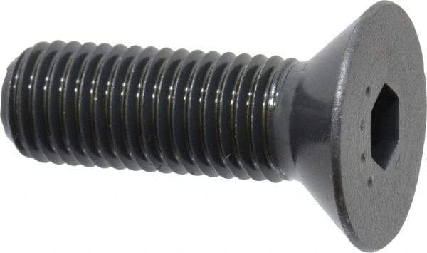 Made in USA - 5/16-24 UNF Hex Socket Drive, 82° Flat Screw - Alloy Steel, Black Oxide Finish, Fully Threaded, 1" OAL - Apex Tool & Supply
