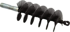 Schaefer Brush - 4-1/2" Scraper Length, 2-1/4" Diam, Flat Wire Single Spiral Flue Scraper - 7-3/4" Long, Tempered Steel Wire, 1/4" NPSM Male Connection - Apex Tool & Supply