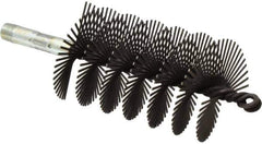 Schaefer Brush - 4-1/2" Scraper Length, 2-3/4" Diam, Flat Wire Single Spiral Flue Scraper - 7-3/4" Long, Tempered Steel Wire, 1/4" NPSM Male Connection - Apex Tool & Supply