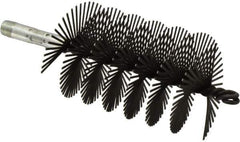 Schaefer Brush - 4-1/2" Scraper Length, 3" Diam, Flat Wire Single Spiral Flue Scraper - 7-3/4" Long, Tempered Steel Wire, 1/4" NPSM Male Connection - Apex Tool & Supply