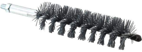 Schaefer Brush - 4" Brush Length, 1-1/4" Diam, Single Stem, Single Spiral Tube Brush - 6-1/4" Long, Silicone Carbide Impregnated Nylon, 1/4-28 Male Connection - Apex Tool & Supply