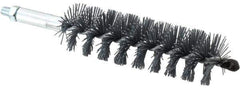 Schaefer Brush - 4" Brush Length, 1-1/4" Diam, Single Stem, Single Spiral Tube Brush - 6-1/4" Long, Silicone Carbide Impregnated Nylon, 1/4-28 Male Connection - Apex Tool & Supply