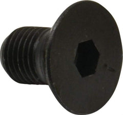 Made in USA - 3/8-24 UNF Hex Socket Drive, 82° Flat Screw - Alloy Steel, Black Oxide Finish, Fully Threaded, 5/8" OAL - Apex Tool & Supply