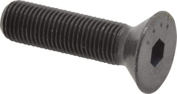 Made in USA - 3/8-24 UNF Hex Socket Drive, 82° Flat Screw - Alloy Steel, Black Oxide Finish, Fully Threaded, 1-1/2" OAL - Apex Tool & Supply