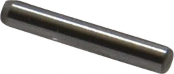 Made in USA - 1/16" Diam x 3/8" Pin Length Grade 8 Alloy Steel Standard Dowel Pin - Bright Finish, 1 Beveled & 1 Rounded End - Apex Tool & Supply