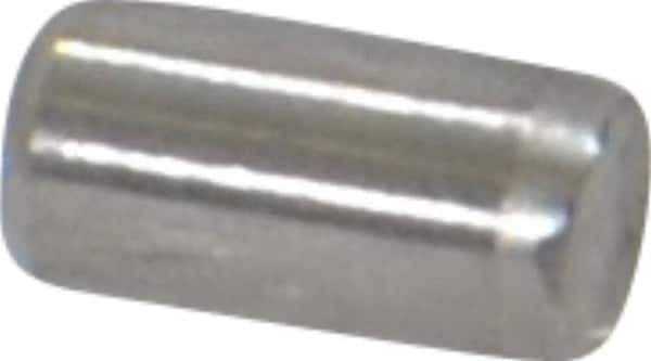 Made in USA - 3/32" Diam x 3/16" Pin Length Grade 8 Alloy Steel Standard Dowel Pin - Bright Finish, 1 Beveled & 1 Rounded End - Apex Tool & Supply