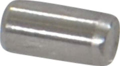 Made in USA - 3/32" Diam x 3/16" Pin Length Grade 8 Alloy Steel Standard Dowel Pin - Bright Finish, 1 Beveled & 1 Rounded End - Apex Tool & Supply