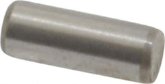 Made in USA - 3/32" Diam x 1/4" Pin Length Grade 8 Alloy Steel Standard Dowel Pin - Bright Finish, 1 Beveled & 1 Rounded End - Apex Tool & Supply