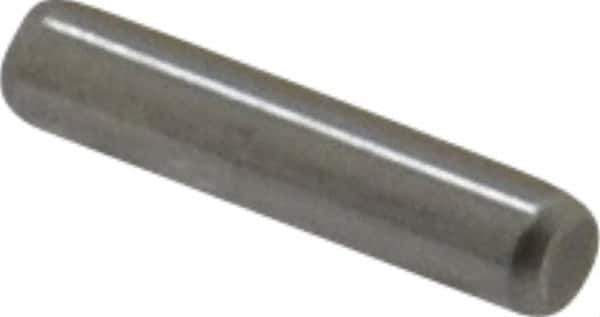 Made in USA - 3/32" Diam x 7/16" Pin Length Grade 8 Alloy Steel Standard Dowel Pin - Bright Finish, 1 Beveled & 1 Rounded End - Apex Tool & Supply