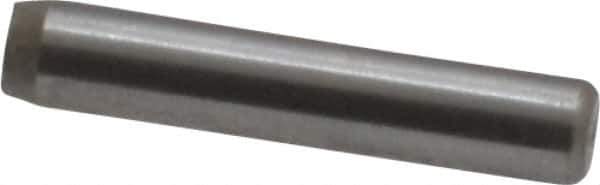Made in USA - 3/32" Diam x 1/2" Pin Length Grade 8 Alloy Steel Standard Dowel Pin - Bright Finish, 1 Beveled & 1 Rounded End - Apex Tool & Supply