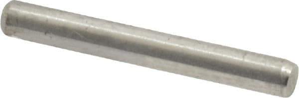 Made in USA - 3/32" Diam x 3/4" Pin Length Grade 8 Alloy Steel Standard Dowel Pin - Bright Finish, 1 Beveled & 1 Rounded End - Apex Tool & Supply