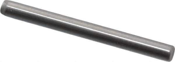 Made in USA - 3/32" Diam x 1" Pin Length Grade 8 Alloy Steel Standard Dowel Pin - Bright Finish, 1 Beveled & 1 Rounded End - Apex Tool & Supply