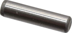 Made in USA - 1/8" Diam x 1/2" Pin Length Grade 8 Alloy Steel Standard Dowel Pin - Bright Finish, C 47-58 & C 60 (Surface) Hardness, 1,840 Lb (Single Shear), 3,680 Lb (Double Shear) Breaking Strength, 1 Beveled & 1 Rounded End - Apex Tool & Supply
