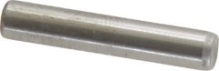 Made in USA - 3/16" Diam x 1" Pin Length Grade 8 Alloy Steel Standard Dowel Pin - Bright Finish, C 47-58 & C 60 (Surface) Hardness, 4,150 Lb (Single Shear), 8,300 Lb (Double Shear) Breaking Strength, 1 Beveled & 1 Rounded End - Apex Tool & Supply