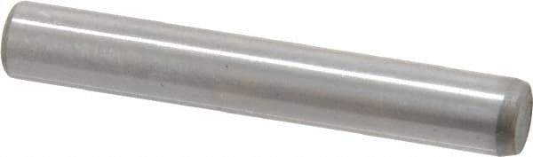 Made in USA - 3/16" Diam x 1-1/4" Pin Length Grade 8 Alloy Steel Standard Dowel Pin - Bright Finish, C 47-58 & C 60 (Surface) Hardness, 4,150 Lb (Single Shear), 8,300 Lb (Double Shear) Breaking Strength, 1 Beveled & 1 Rounded End - Apex Tool & Supply