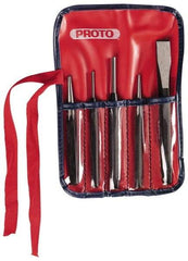 Proto - 5 Piece Punch & Chisel Set - 5/8" Chisel, Hex Shank - Apex Tool & Supply