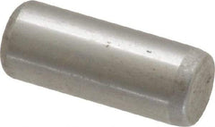 Made in USA - 1/4" Diam x 5/8" Pin Length Grade 8 Alloy Steel Standard Dowel Pin - Bright Finish, C 47-58 & C 60 (Surface) Hardness, 14,720 Lb (Double Shear), 7,360 Lb (Single Shear) Breaking Strength, 1 Beveled & 1 Rounded End - Apex Tool & Supply