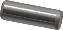Made in USA - 1/4" Diam x 3/4" Pin Length Grade 8 Alloy Steel Standard Dowel Pin - Bright Finish, C 47-58 & C 60 (Surface) Hardness, 14,720 Lb (Double Shear), 7,360 Lb (Single Shear) Breaking Strength, 1 Beveled & 1 Rounded End - Apex Tool & Supply