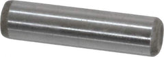 Made in USA - 1/4" Diam x 1" Pin Length Grade 8 Alloy Steel Standard Dowel Pin - Bright Finish, C 47-58 & C 60 (Surface) Hardness, 14,720 Lb (Double Shear), 7,360 Lb (Single Shear) Breaking Strength, 1 Beveled & 1 Rounded End - Apex Tool & Supply