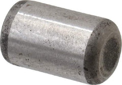 Made in USA - 5/16" Diam x 1/2" Pin Length Grade 8 Alloy Steel Standard Dowel Pin - Bright Finish, C 47-58 & C 60 (Surface) Hardness, 11,500 Lb (Single Shear), 23,000 Lb (Double Shear) Breaking Strength, 1 Beveled & 1 Rounded End - Apex Tool & Supply