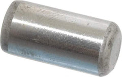 Made in USA - 5/16" Diam x 5/8" Pin Length Grade 8 Alloy Steel Standard Dowel Pin - Bright Finish, C 47-58 & C 60 (Surface) Hardness, 11,500 Lb (Single Shear), 23,000 Lb (Double Shear) Breaking Strength, 1 Beveled & 1 Rounded End - Apex Tool & Supply