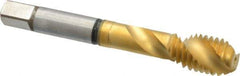 Guhring - 1/2-13 UNC 2 Flute 2B Modified Bottoming Spiral Flute Tap - Cobalt, TiN Finish, 3.381" OAL, Right Hand Flute, Right Hand Thread, Series 3934 - Apex Tool & Supply