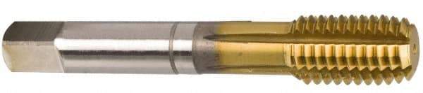 Guhring - M16x2.00 Metric Coarse 6HX Modified Bottoming Thread Forming Tap - Cobalt, TiN Finish, 3.811" OAL, 0.787" Thread Length, Right Hand Thread, Series 3939 - Apex Tool & Supply