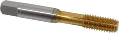 Guhring - 3/8-16 UNC 2BX H8/H9 Thread Limit Modified Bottoming Thread Forming Tap - Cobalt, TiN Finish, 2.941" OAL, 0.63" Thread Length, Right Hand Thread, Series 3940 - Apex Tool & Supply