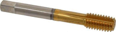 Guhring - 7/16-14 UNC 2BX H9/H10 Thread Limit Modified Bottoming Thread Forming Tap - Cobalt, TiN Finish, 3-5/32" OAL, 0.709" Thread Length, Right Hand Thread, Series 3940 - Apex Tool & Supply