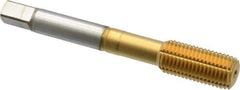 Guhring - 7/16-20 UNF 2BX H8/H9 Thread Limit Modified Bottoming Thread Forming Tap - Cobalt, TiN Finish, 3-5/32" OAL, 0.512" Thread Length, Right Hand Thread, Series 3941 - Apex Tool & Supply