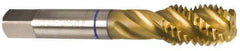 Guhring - M20x2.50 Metric Coarse 4 Flute 6H Modified Bottoming Spiral Flute Tap - Powdered Metal, TiN Finish, 4.469" OAL, Right Hand Flute, Right Hand Thread, Series 3909 - Apex Tool & Supply