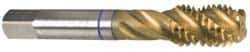Guhring - 1/2-20 UNF 3 Flute 3B Modified Bottoming Spiral Flute Tap - Powdered Metal, TiN Finish, 3-3/8" OAL, Right Hand Flute, Right Hand Thread, Series 3999 - Apex Tool & Supply