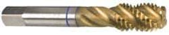 Guhring - 1/2-20 UNF 3 Flute 3B Modified Bottoming Spiral Flute Tap - Powdered Metal, TiN Finish, 3-3/8" OAL, Right Hand Flute, Right Hand Thread, Series 3999 - Apex Tool & Supply