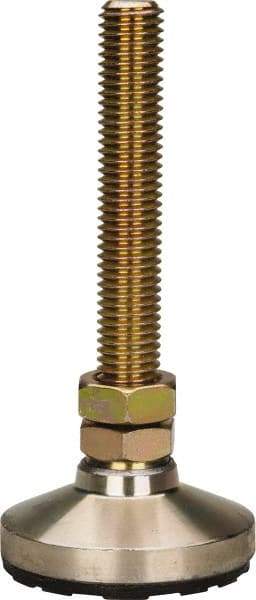 Gibraltar - 5/8-11 Bolt Thread, Studded Pivotal Stud Mount Leveling Pad & Mount - 6,000 Max Lb Capacity, 2-1/2" Base Diam - Apex Tool & Supply